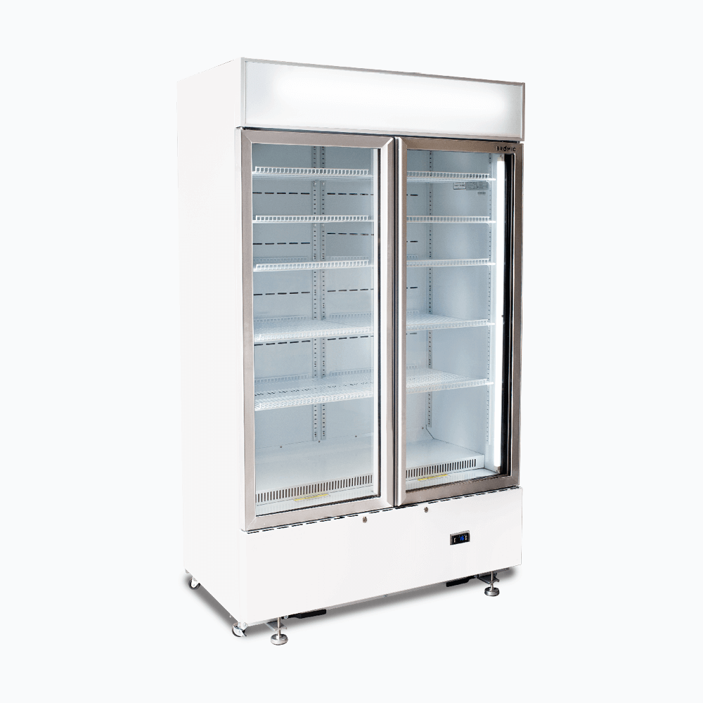 Bromic Upright Display Fridge - 960L - 2 Doors - Flat Glass - Cassette - White GM1000LWCAS