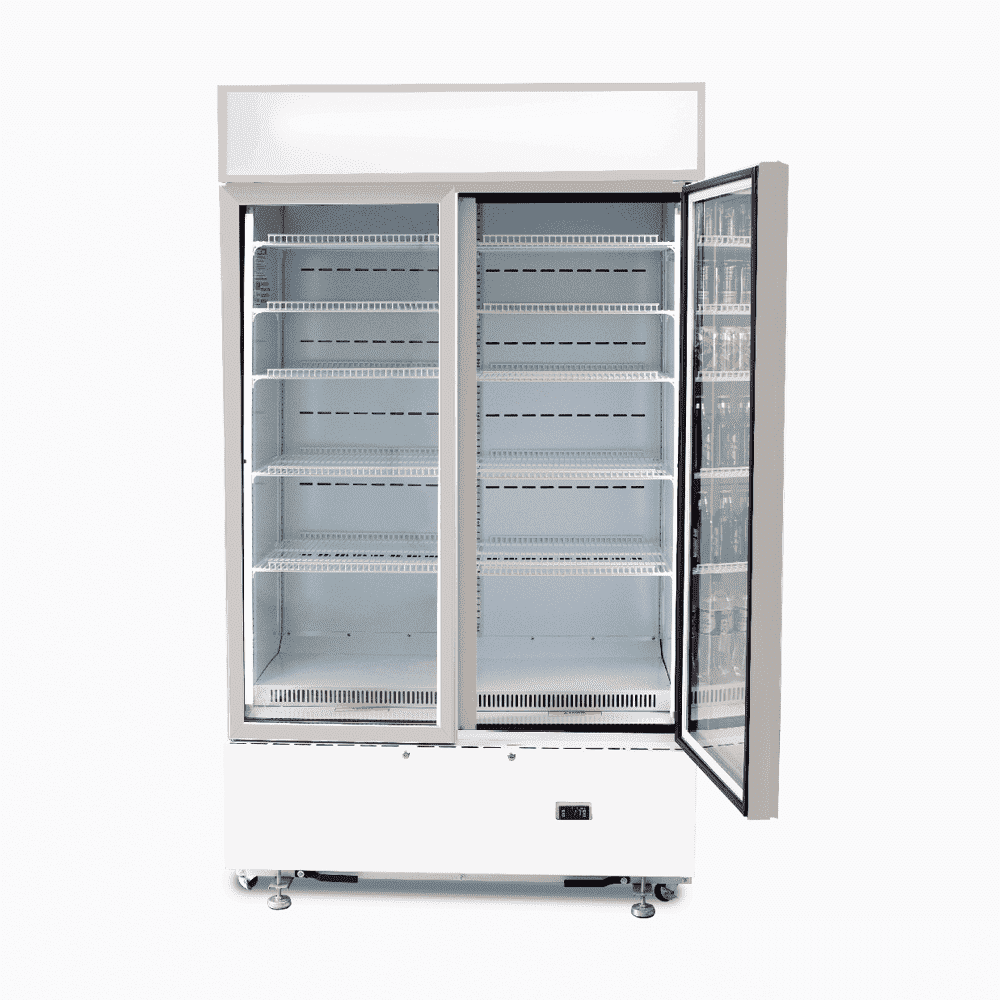 Bromic Upright Display Fridge - 960L - 2 Doors - Flat Glass - Cassette - White GM1000LWCAS