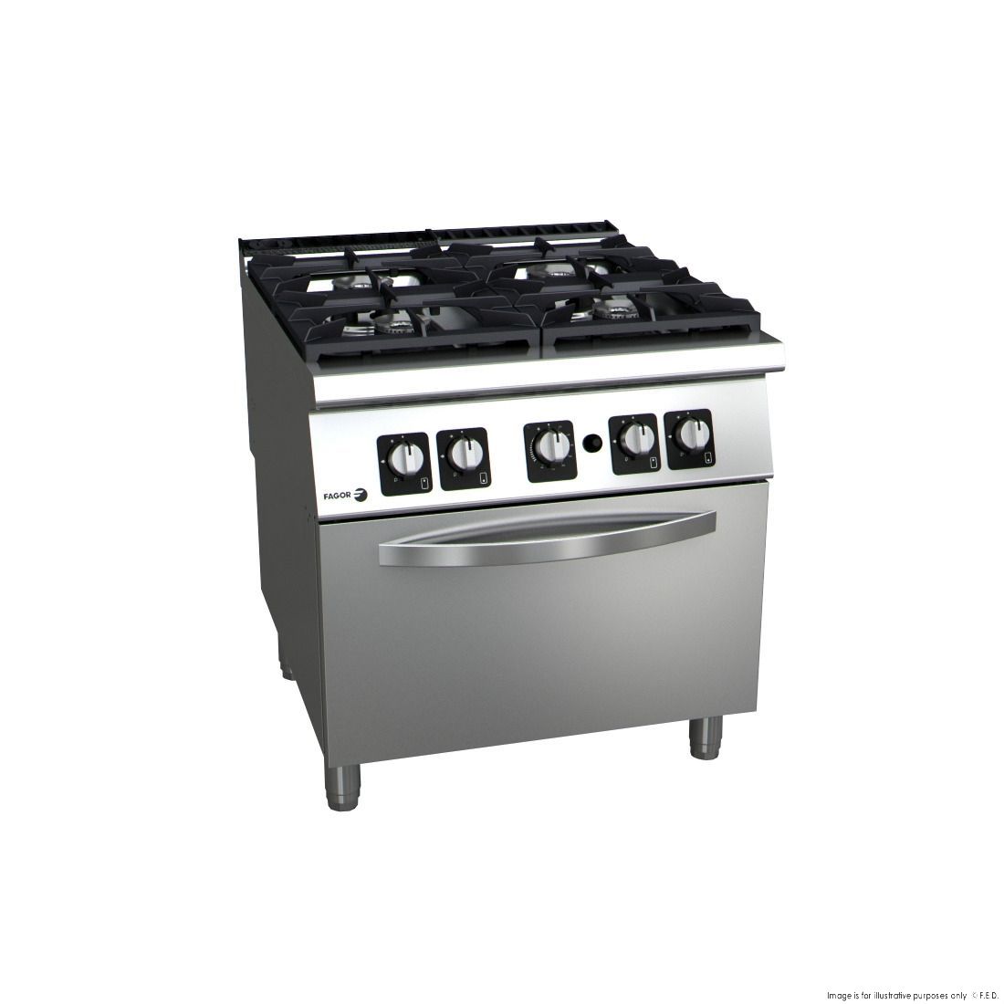 CLEARANCE - Fagor Kore 900 Series Gas 4 Burner with Gas Oven - C-G941H-VIC938