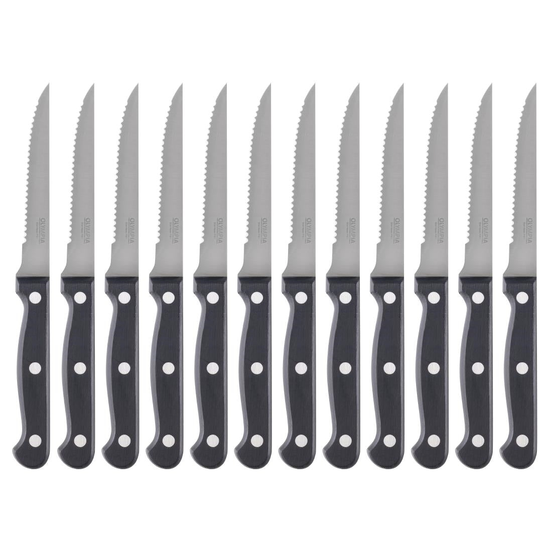 Olympia Steak Knife Black Handle (12 Pack) - C134