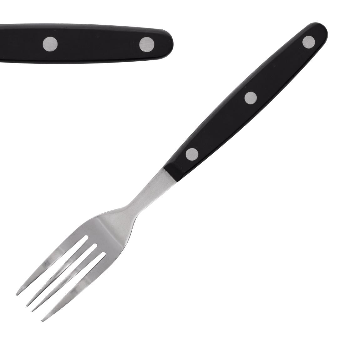 Olympia Steak Fork Black Handle (12 Pack) - C135
