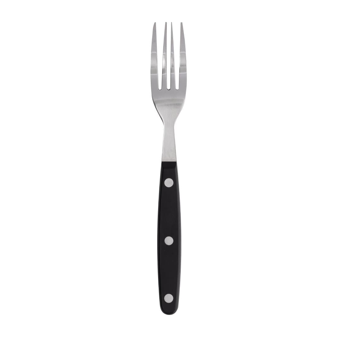 Olympia Steak Fork Black Handle (12 Pack) - C135