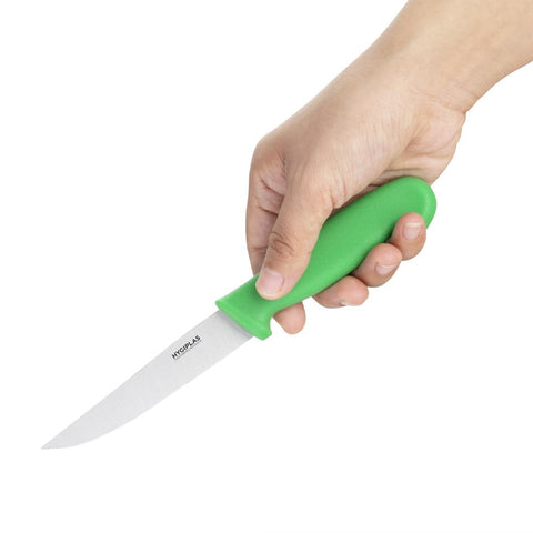Hygiplas Serrated Vegetable Knife Green 100mm - C862