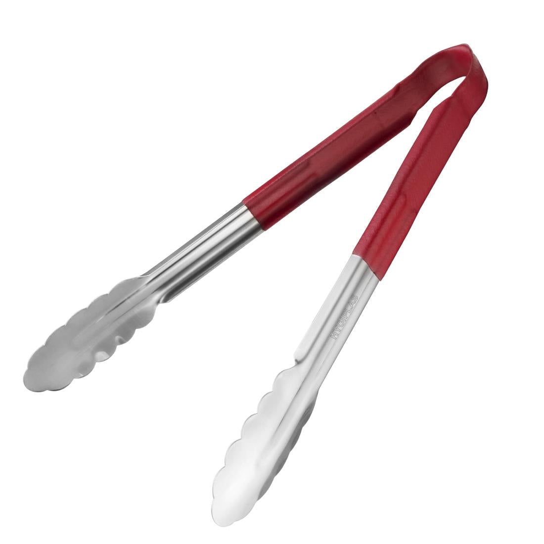 Hygiplas Colour Coded Red Serving Tongs 300mm - CB154