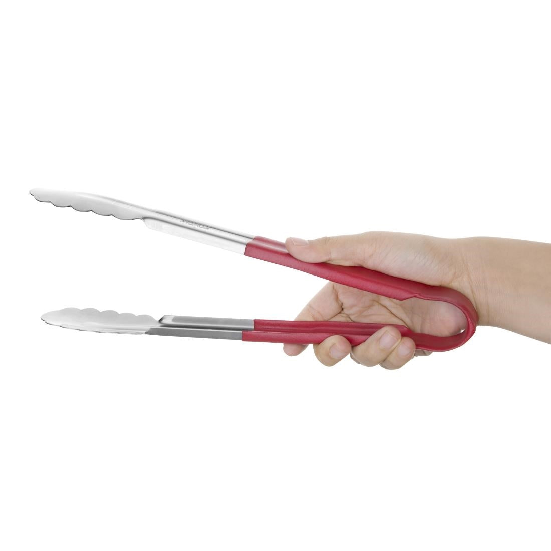 Hygiplas Colour Coded Red Serving Tongs 300mm - CB154