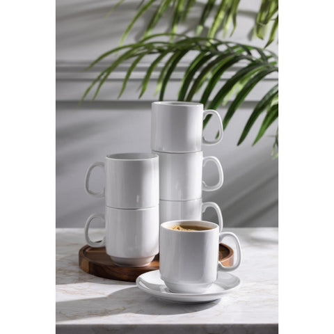 Olympia Whiteware Stacking Mugs 285ml (12 Pack) - CB461