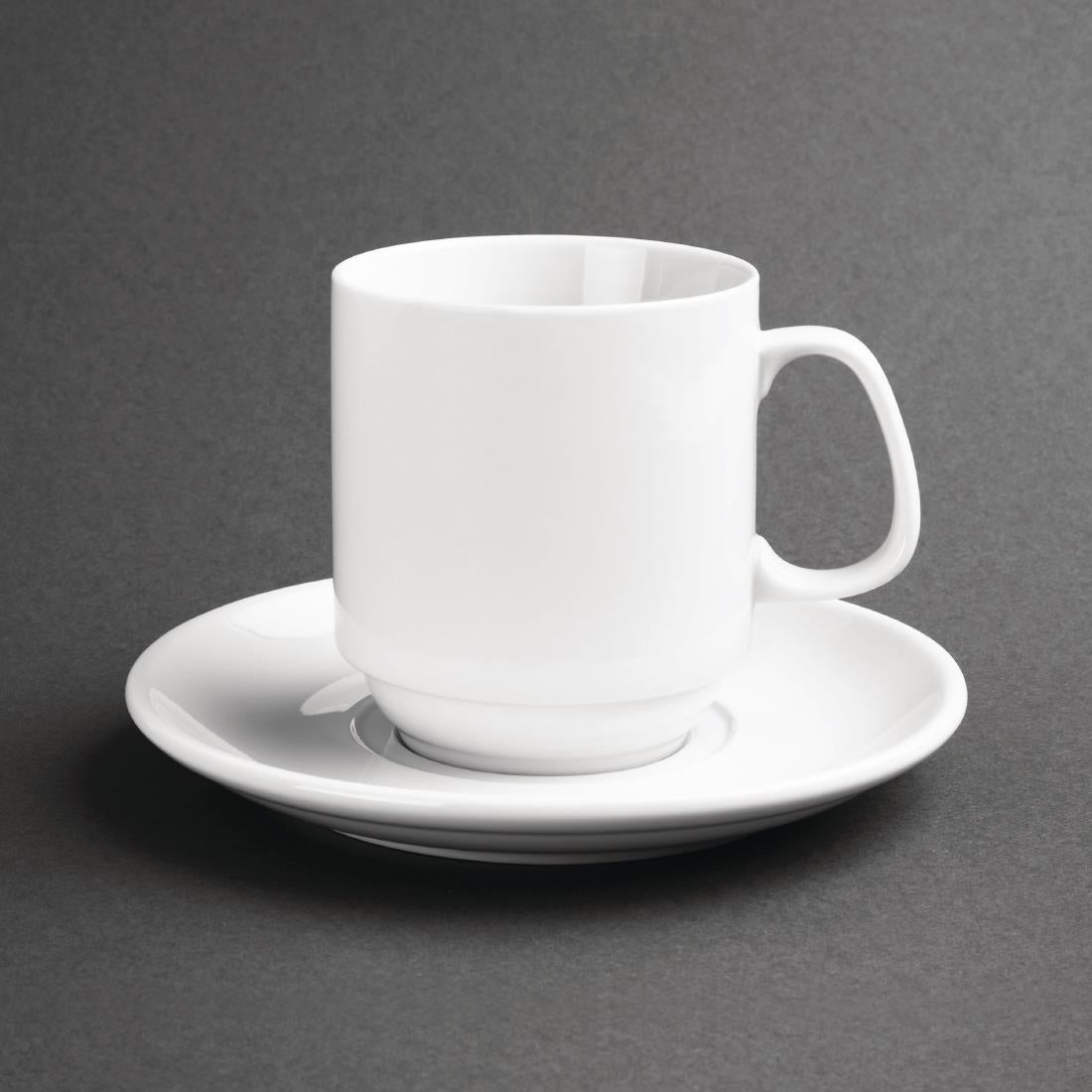 Olympia Whiteware Stacking Mugs 285ml (12 Pack) - CB461