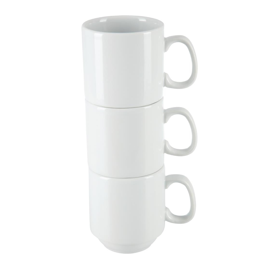 Olympia Whiteware Stacking Mugs 285ml (12 Pack) - CB461