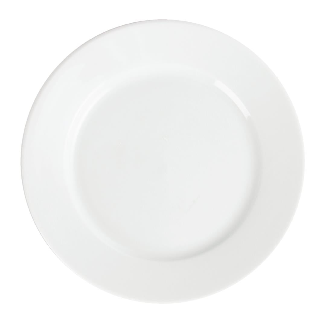 Olympia Whiteware Wide Rimmed Plates 202mm (12 Pack) - CB479