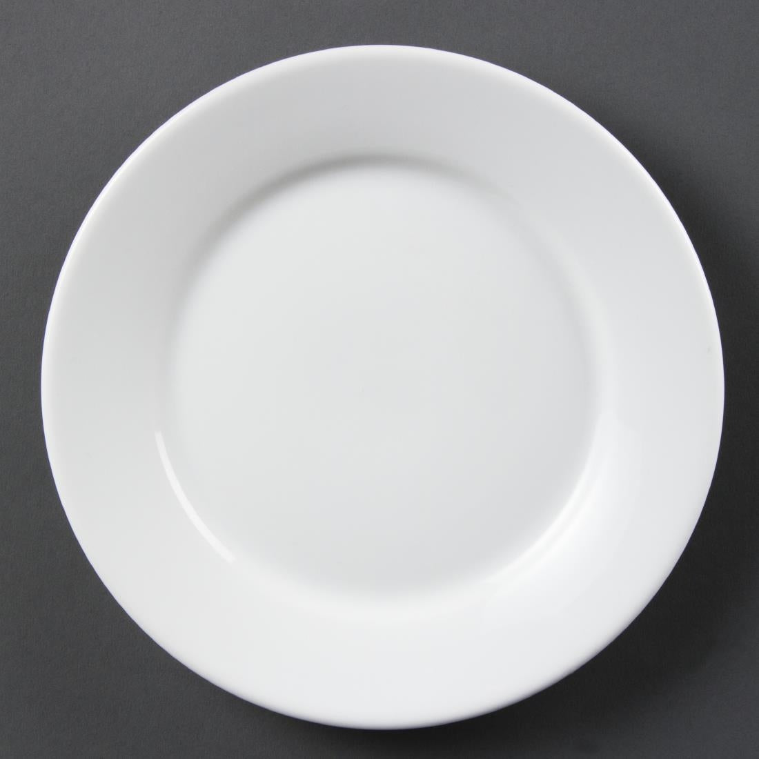 Olympia Whiteware Wide Rimmed Plates 230mm (12 Pack) - CB480