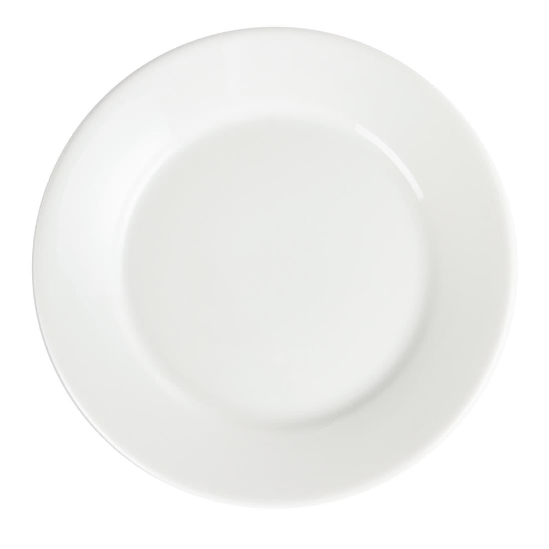 Olympia Whiteware Wide Rimmed Plates 230mm (12 Pack) - CB480