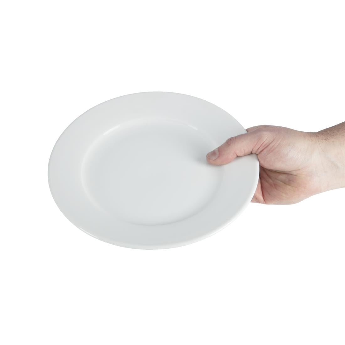 Olympia Whiteware Wide Rimmed Plates 230mm (12 Pack) - CB480
