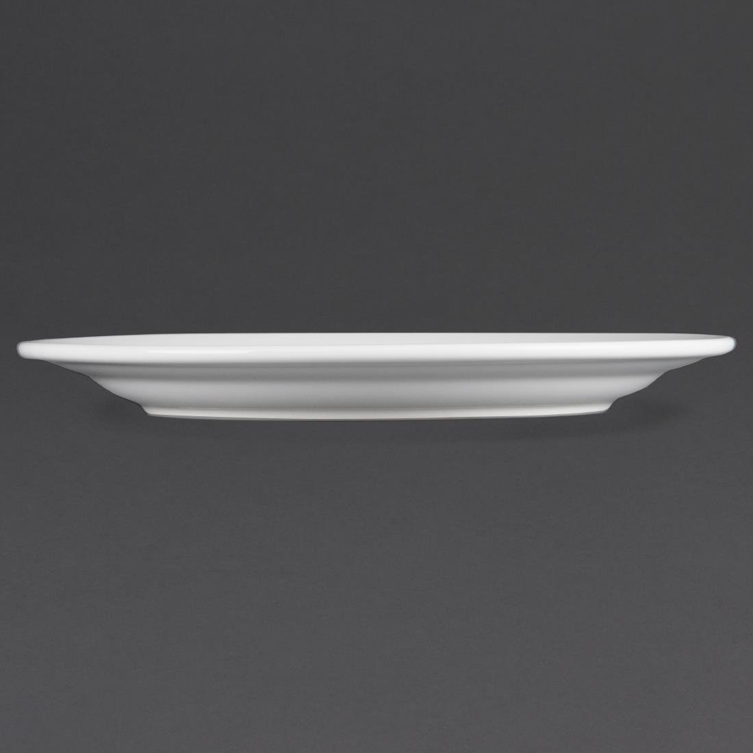 Olympia Whiteware Wide Rimmed Plates 250mm (12 Pack) - CB481
