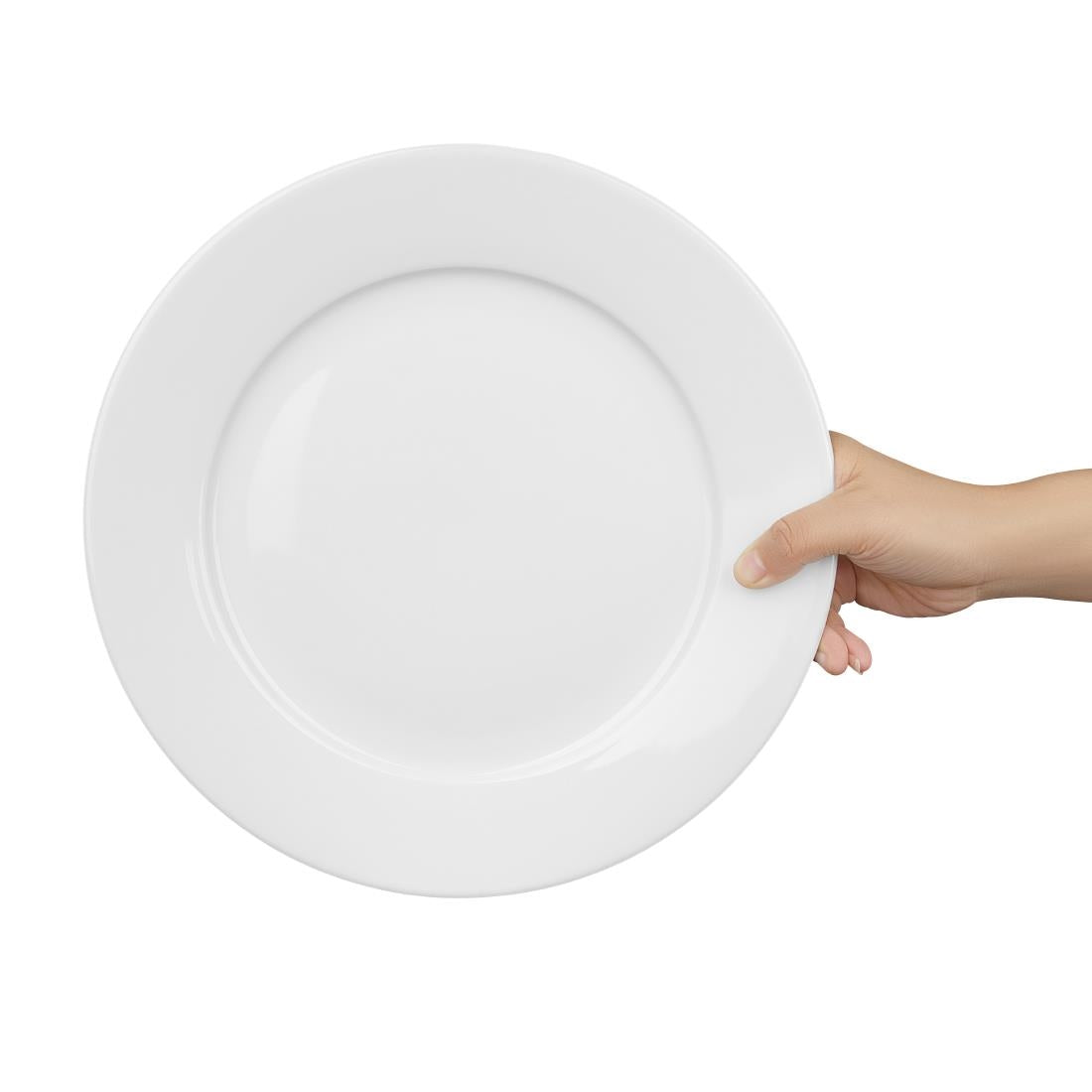 Olympia Whiteware Wide Rimmed Plates 280mm (6 Pack) - CB482