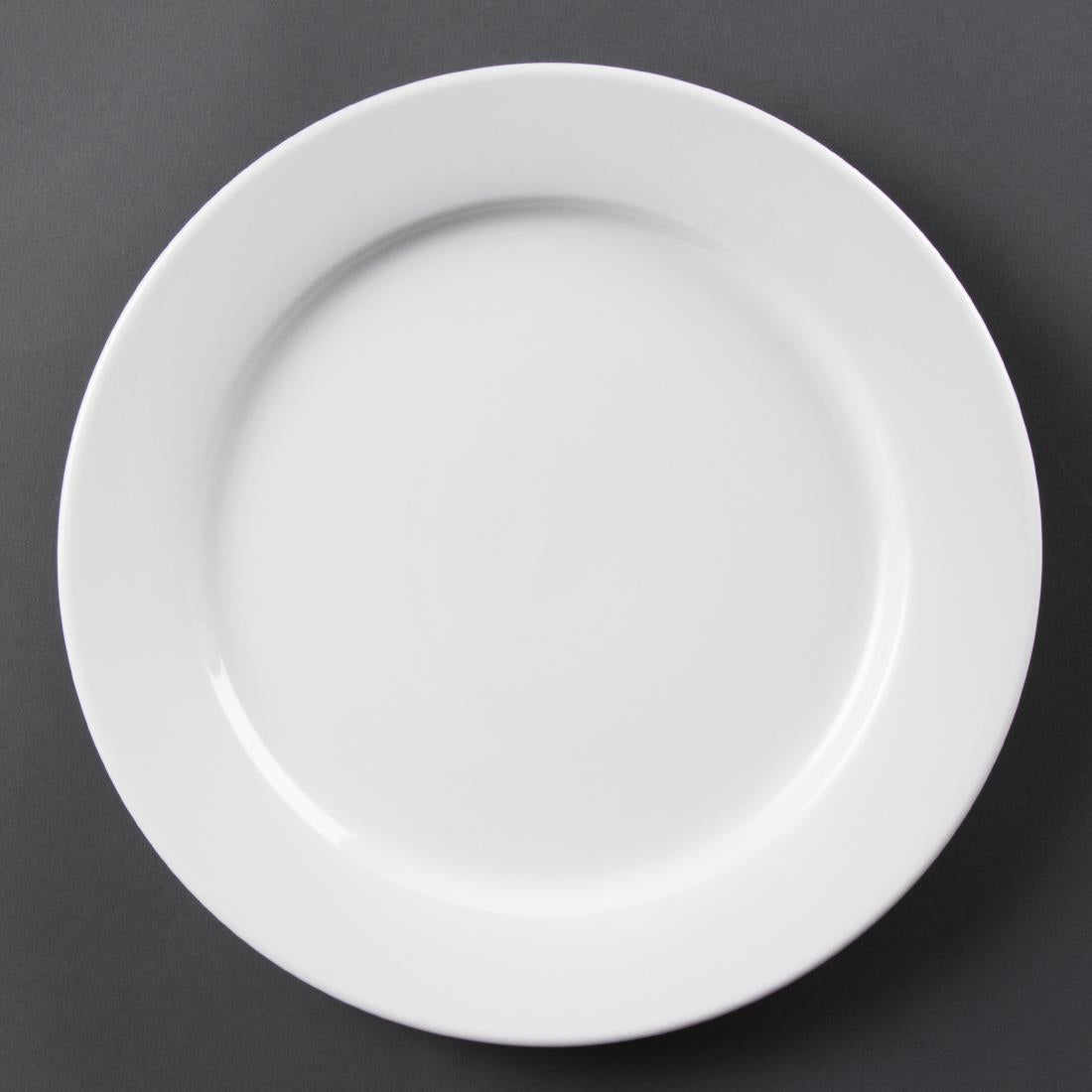 Olympia Whiteware Wide Rimmed Plates 280mm (6 Pack) - CB482