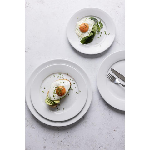 Olympia Whiteware Wide Rimmed Plates 165mm (12 Pack) - CB478