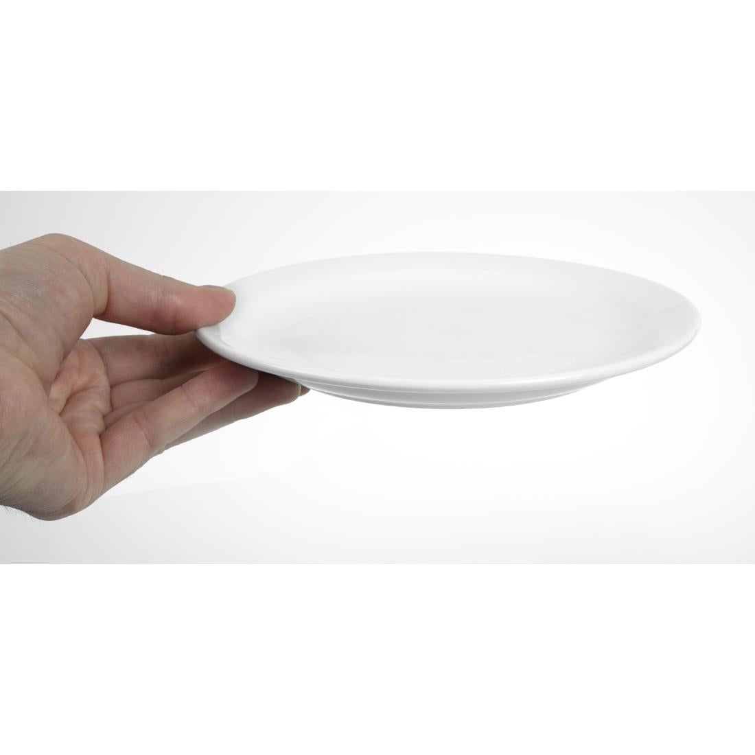 Olympia Whiteware Narrow Rimmed Plates 200mm (12 Pack) - CB488