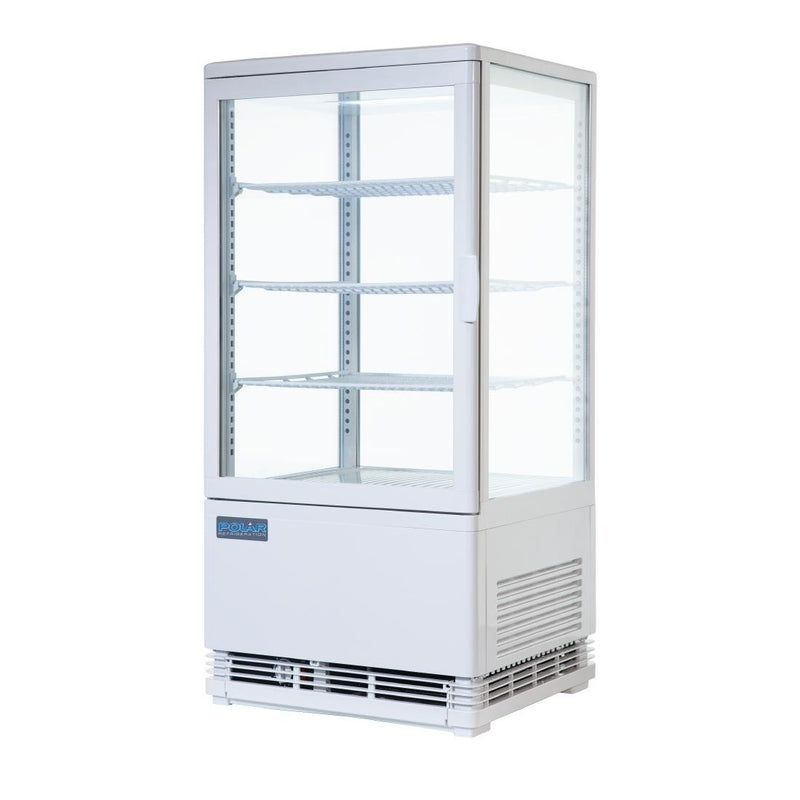 Polar C-Series Energy Efficient Curved Door Display Fridge White - 86Ltr
