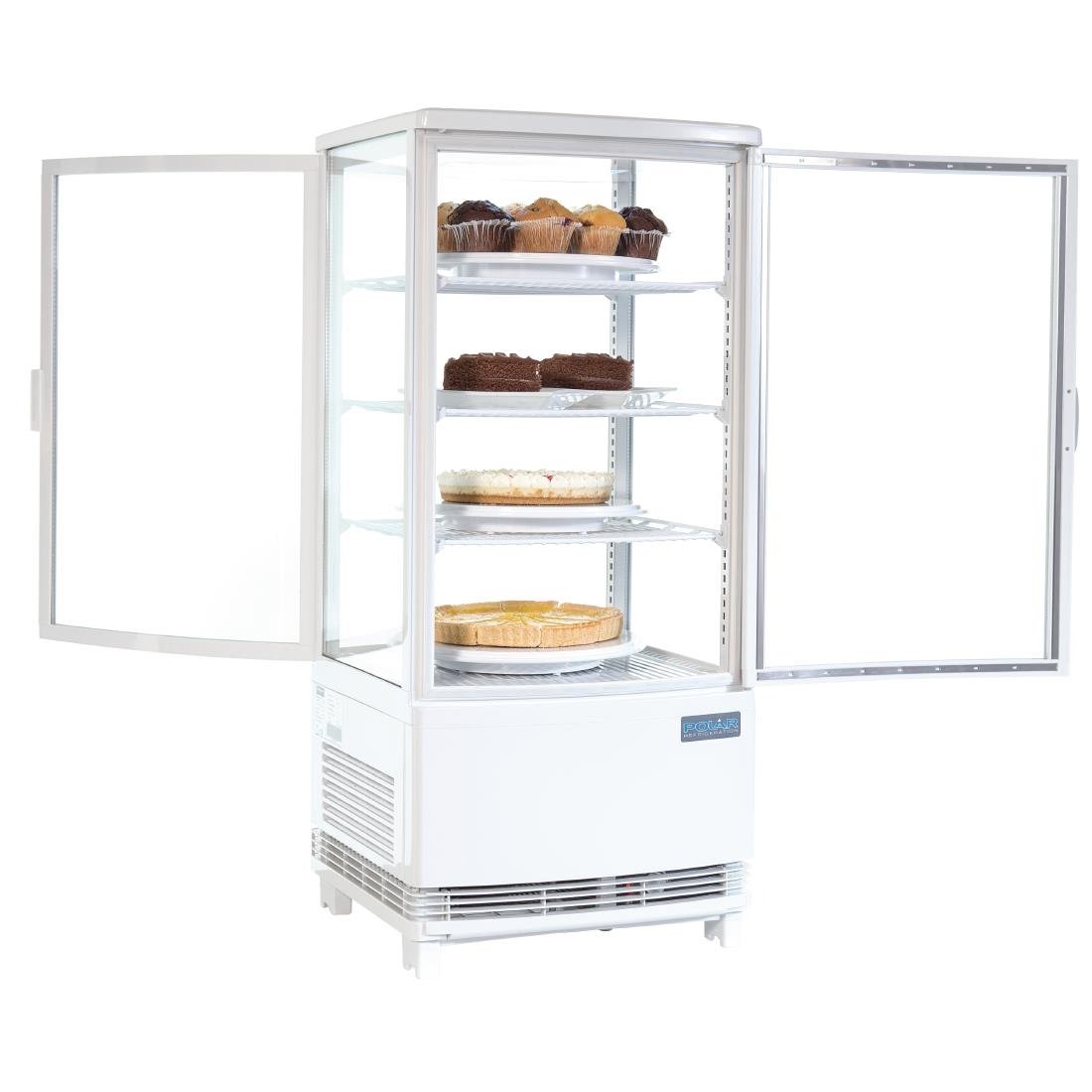 Polar C-Series Energy Efficient Curved Door Display Fridge White - 86Ltr