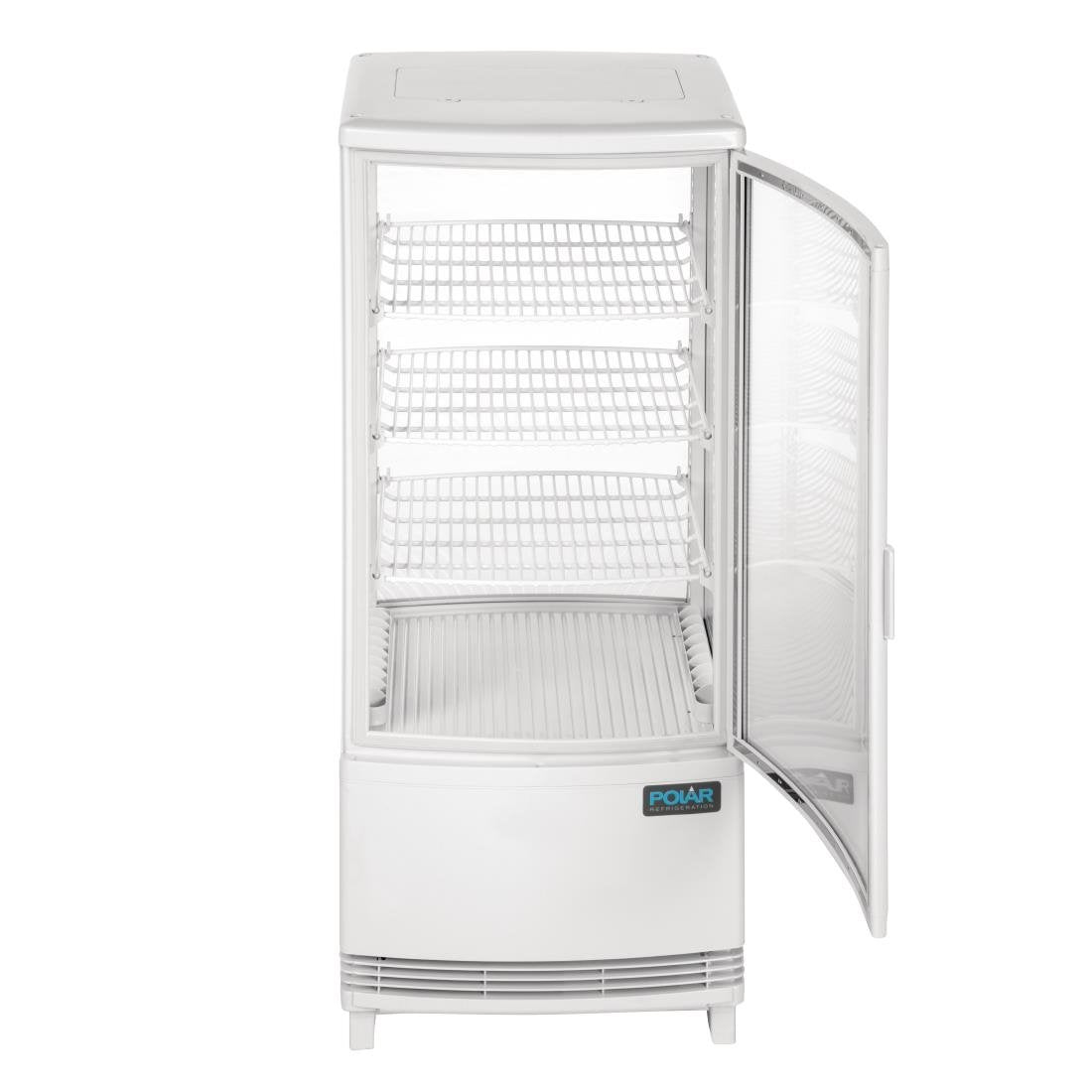 Polar C-Series Energy Efficient Curved Door Display Fridge White - 86Ltr