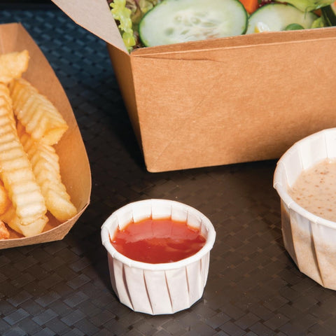 Fiesta Recyclable Paper Sauce Pots Small 28ml (Pack of 250) - CX080