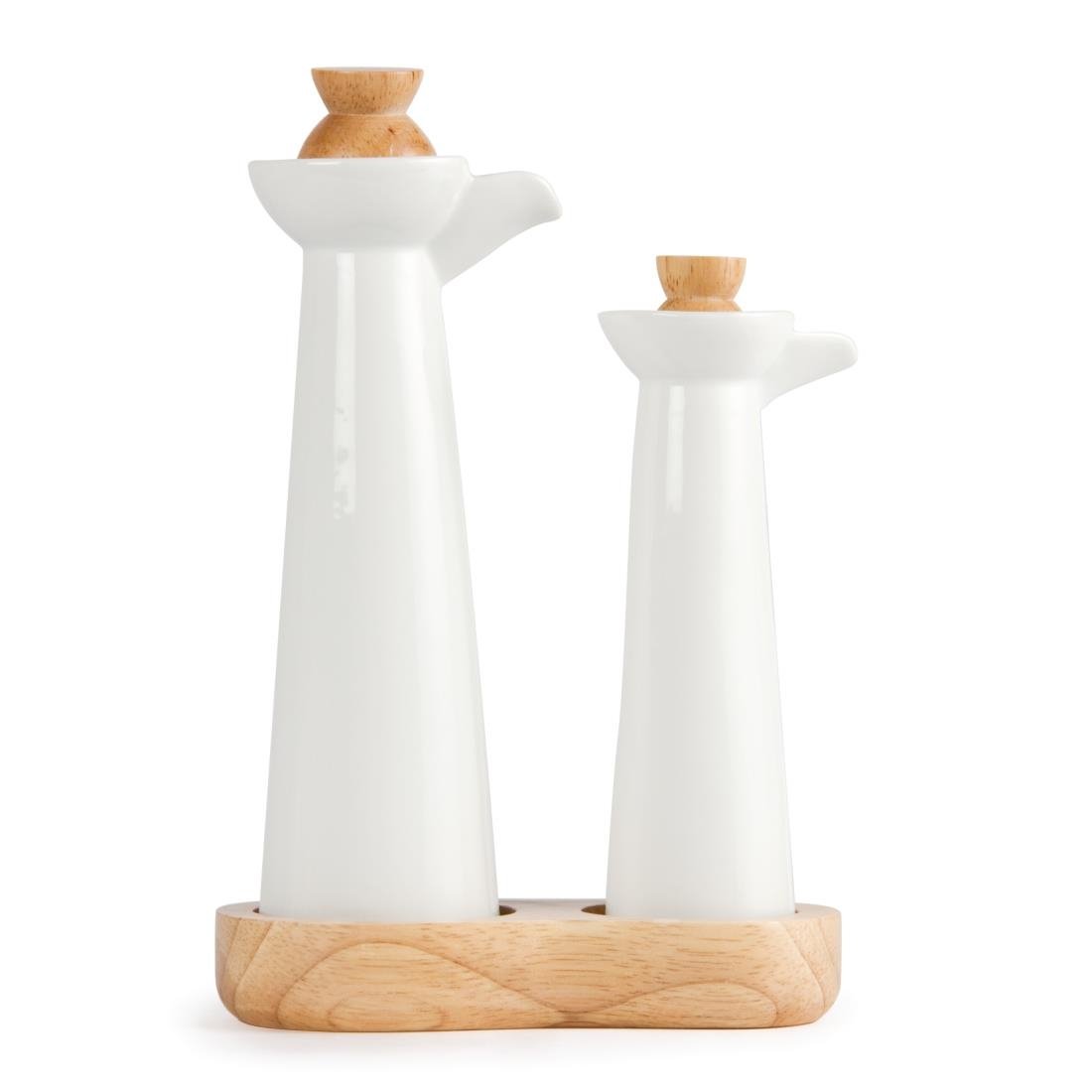 Olympia Whiteware Vinegar and Oil Bottle Set - CB705
