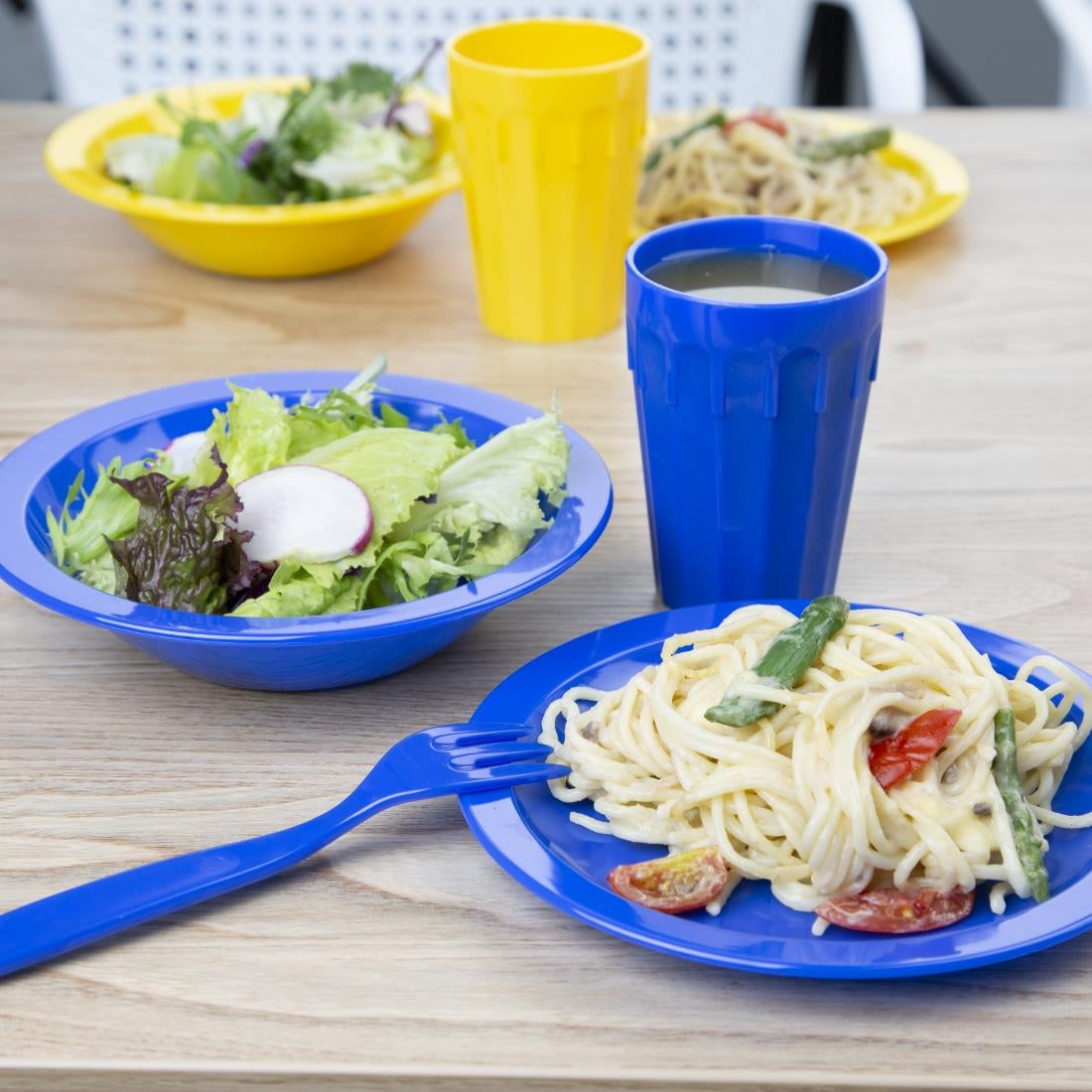 Olympia Kristallon Polypropylene Bowls Blue 174mm (12 Pack) - CB773