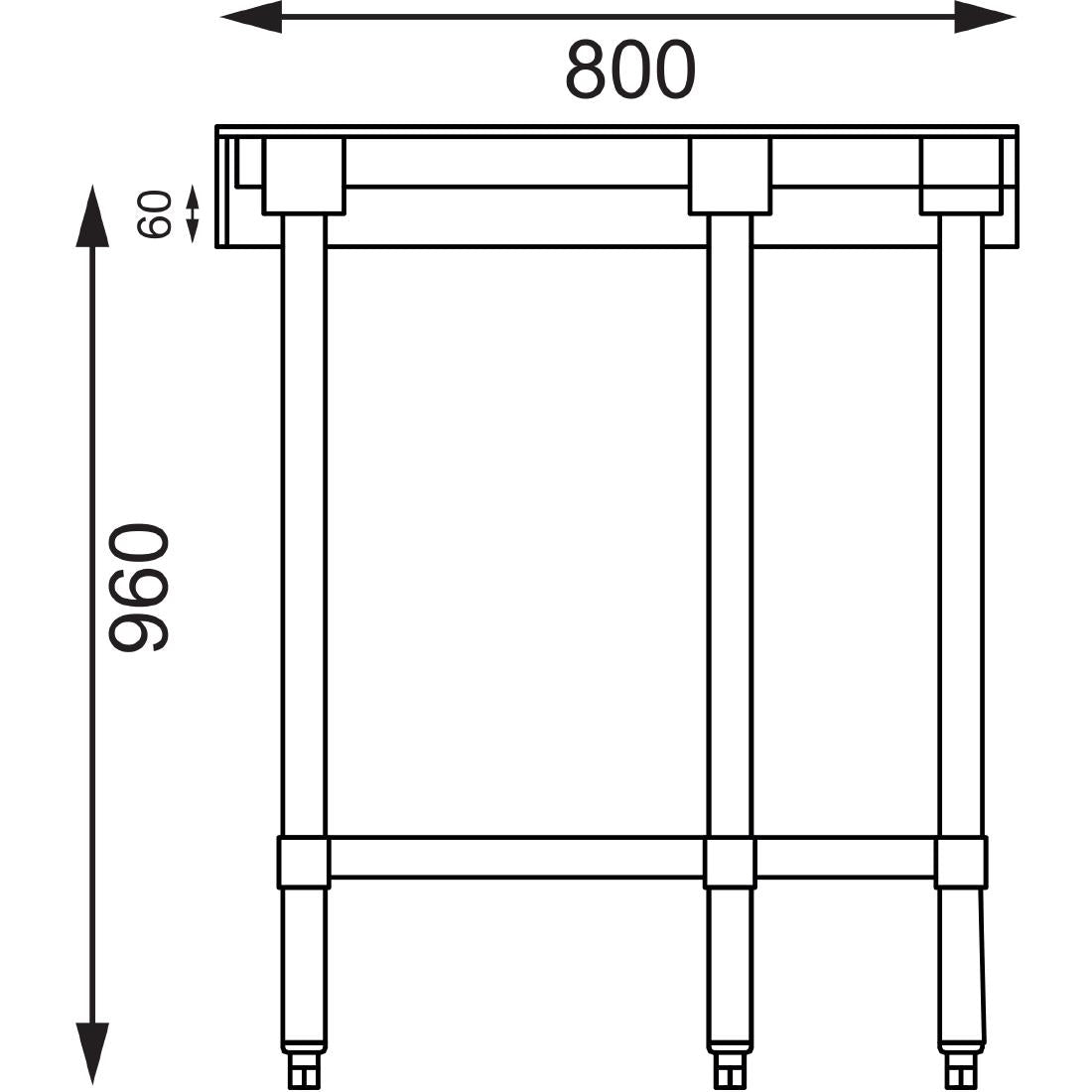Vogue Stainless Steel Corner Table 600mm - CB907
