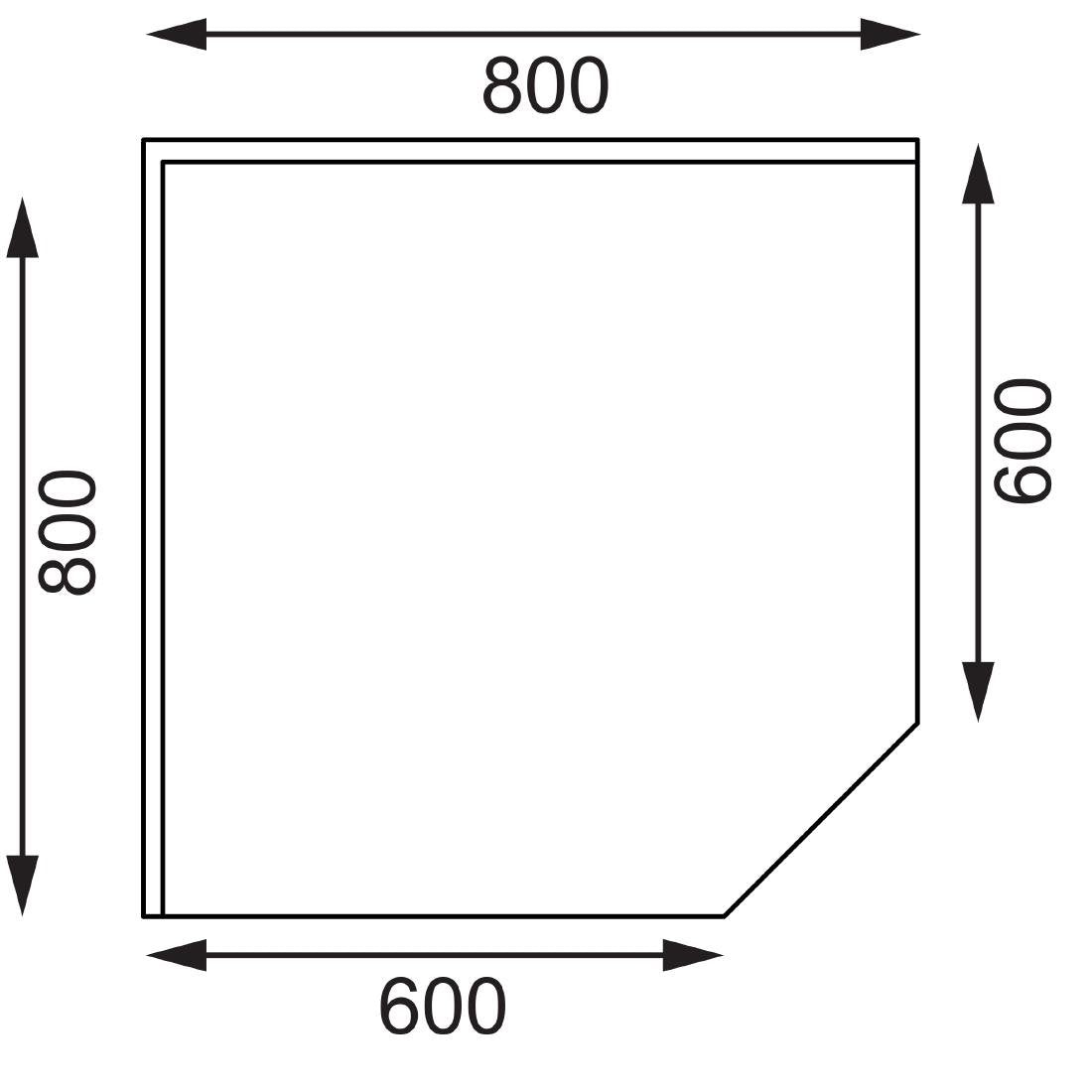 Vogue Stainless Steel Corner Table 600mm - CB907