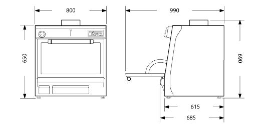 Semak Diamond Charcoal Oven GN 1/1 + GN 2/4 - 75Kg/h