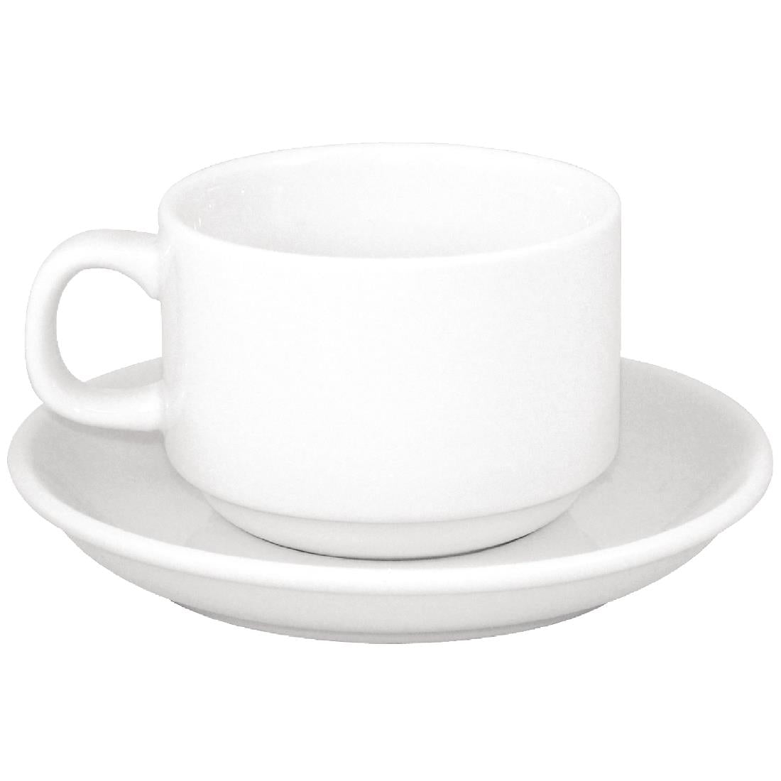 SPECIAL OFFER Olympia Athena Stacking Tea Cup And Saucer Combo (24 Pack) - S376