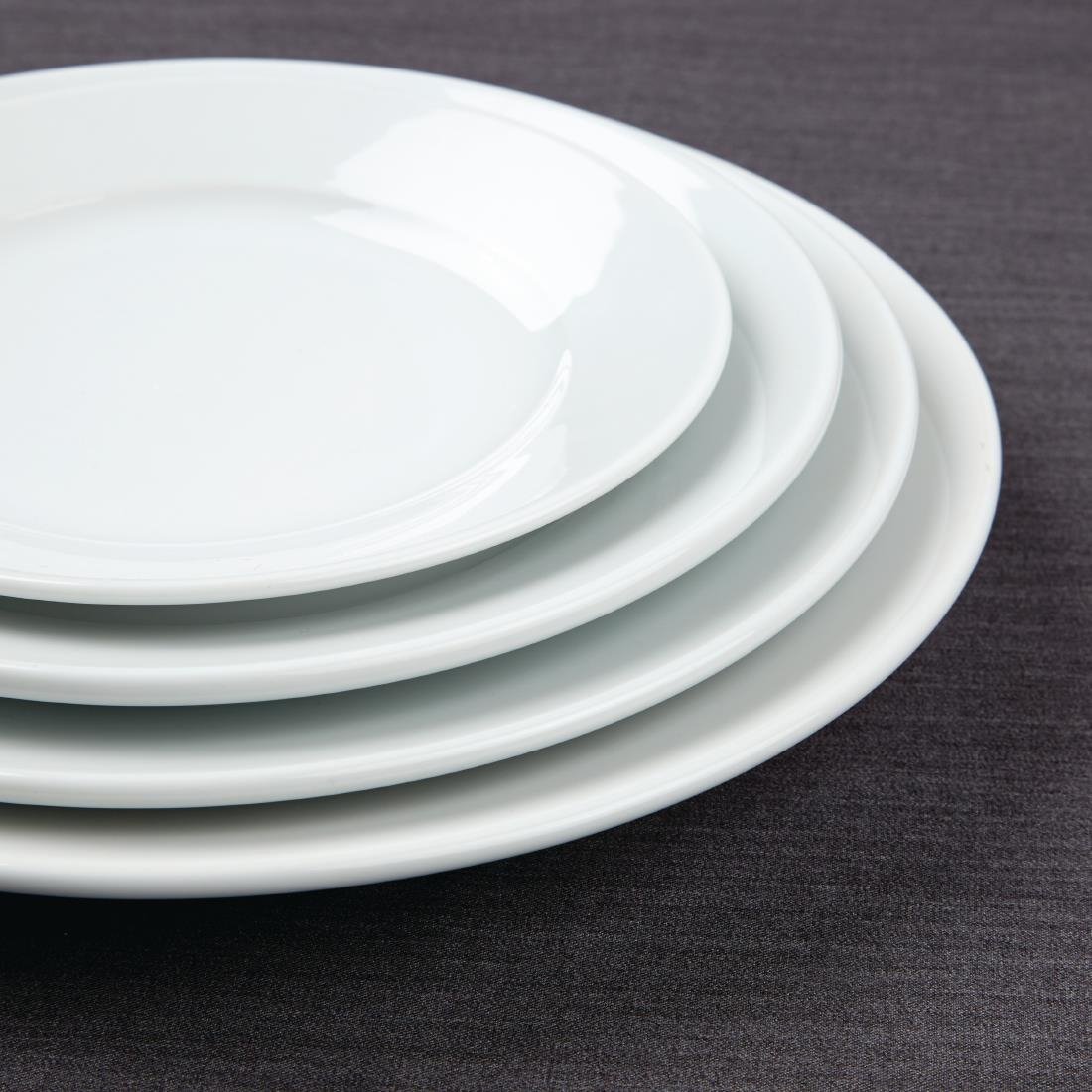 Olympia Athena Wide Rimmed Plates 203mm (Box 12) - CC207