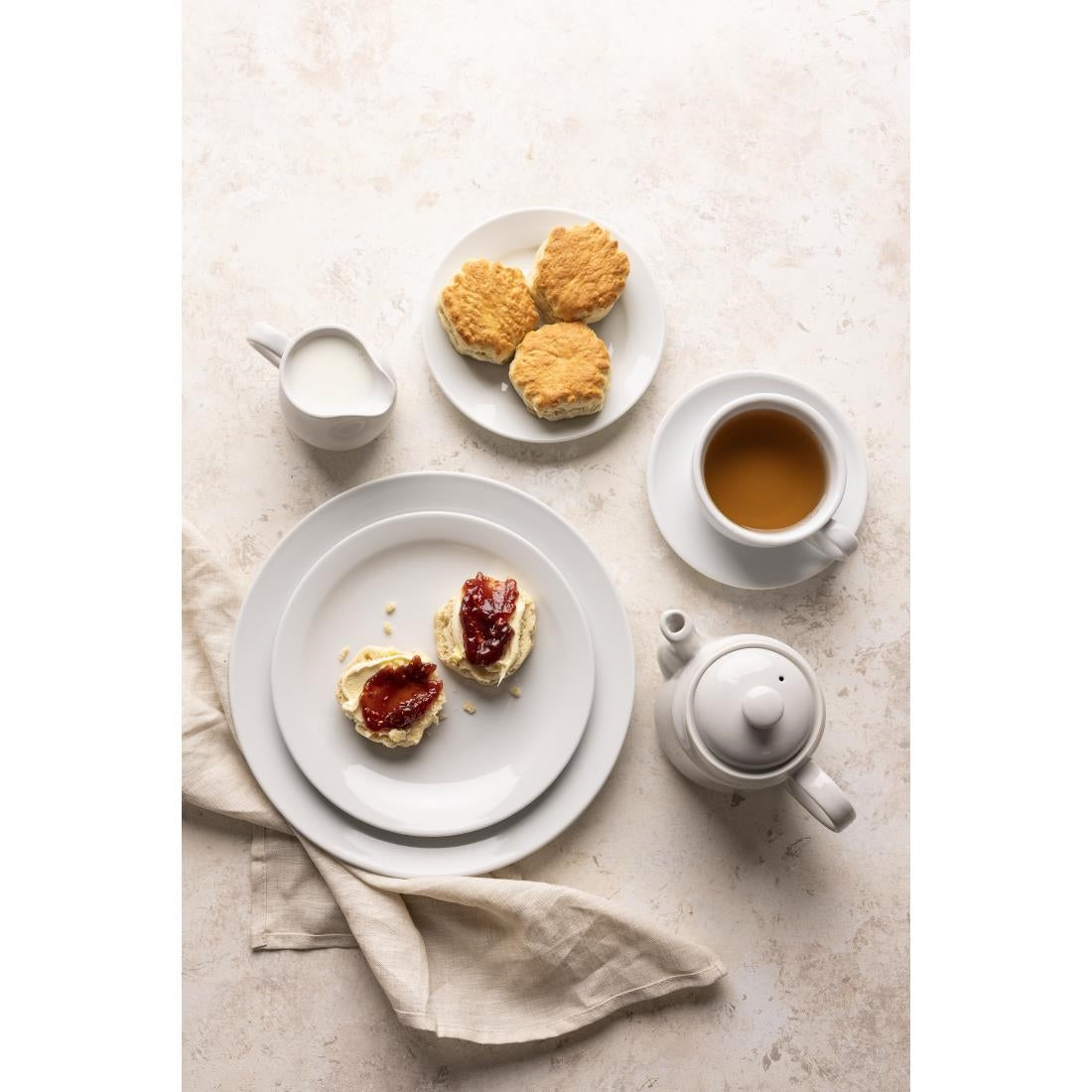 Olympia Athena Wide Rimmed Plates 203mm (Box 12) - CC207