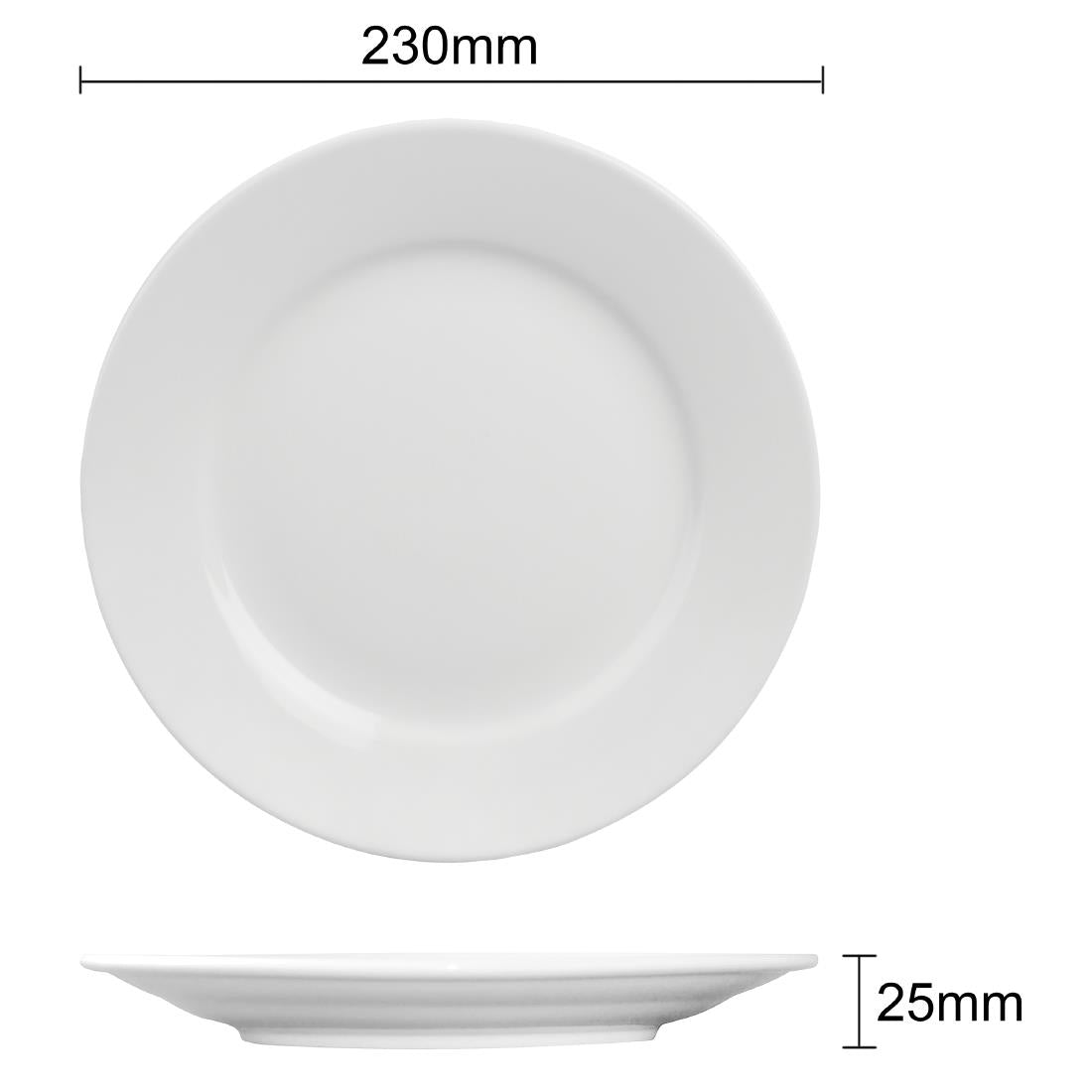 Olympia Athena Wide Rimmed Plates 228mm (Box 12) - CC208