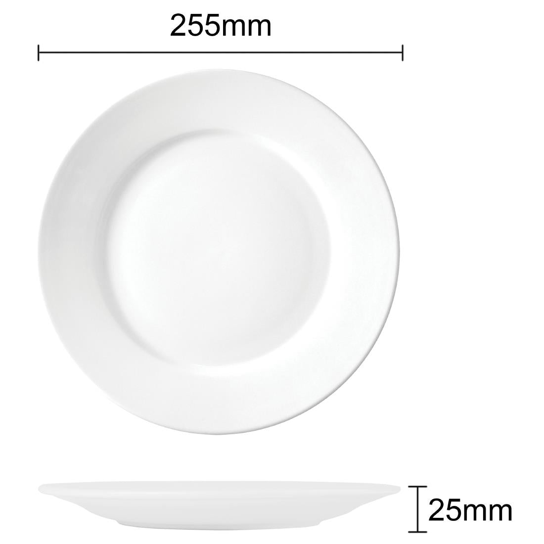 Olympia Athena Wide Rimmed Plates 254mm (Box 12) - CC209