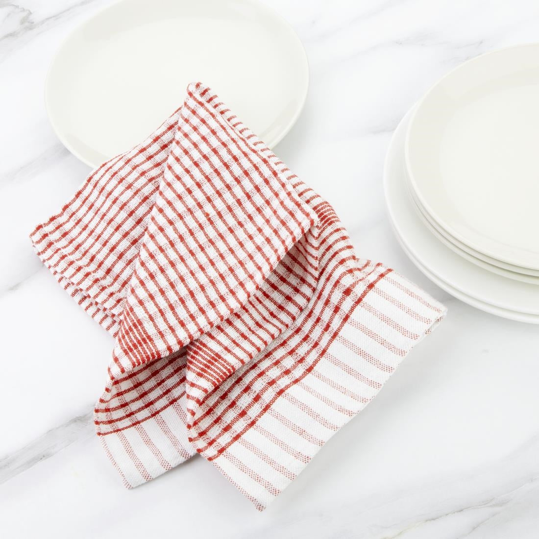 Vogue Wonderdry Red Tea Towels (10 Pack) - CC595