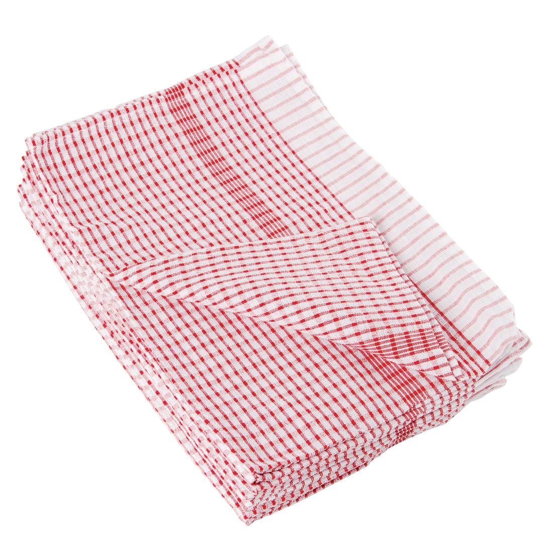 Vogue Wonderdry Red Tea Towels (10 Pack) - CC595