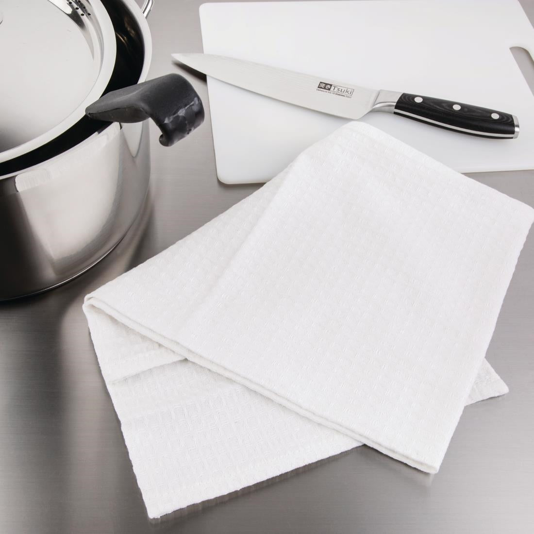 Vogue Cloths White Honeycomb Weave (10 Pack) - CC598