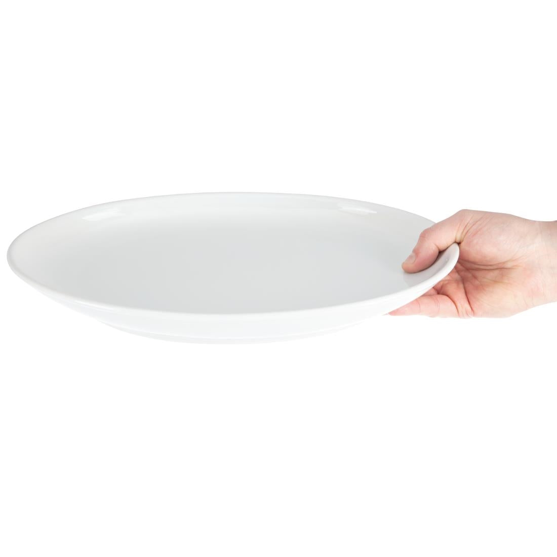 Olympia Whiteware French Deep Oval Plates 365mm (2 Pack) - CC891