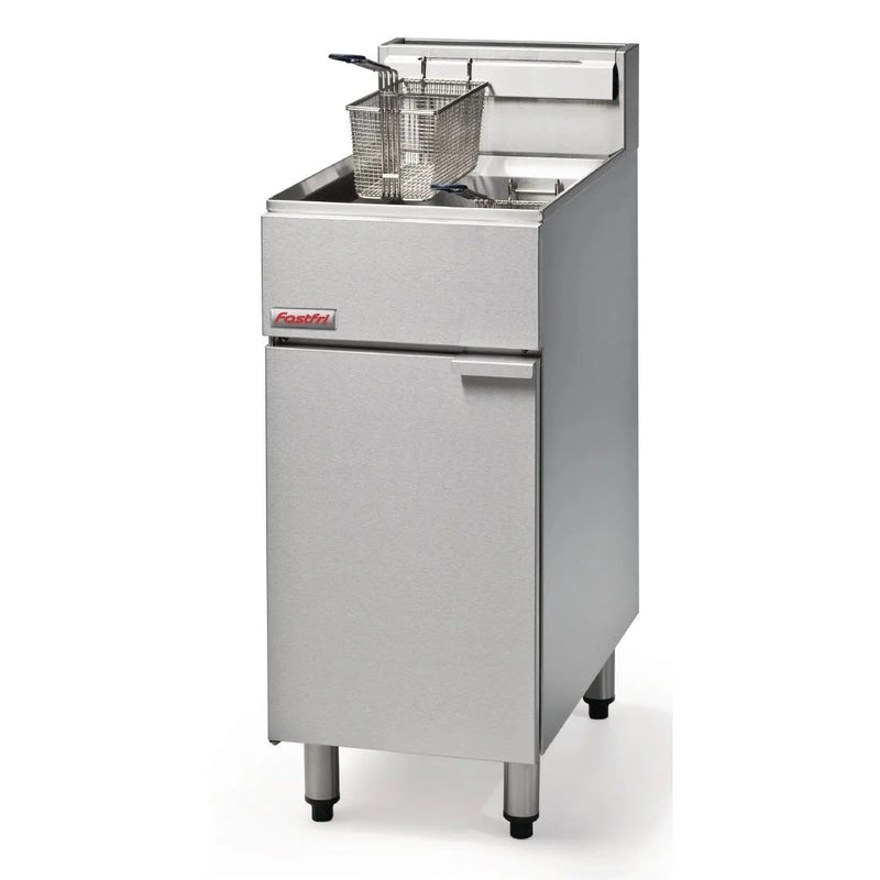 FastFri by Moffat Freestanding Single Pan Double Basket Natural Gas Deep Fryer 18Ltr FF18