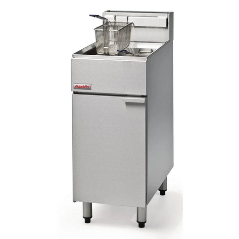 FastFri by Moffat Freestanding Single Pan Double Basket Natural Gas Deep Fryer 18Ltr FF18