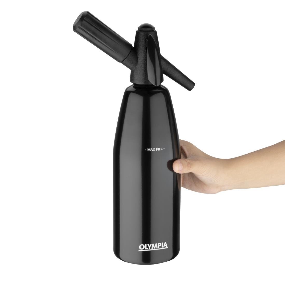 Olympia Soda Siphon Black 1Ltr - CE341