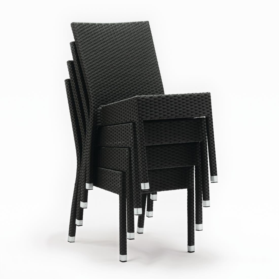 Bolero Wicker Side Chairs Charcoal (Pack of 4) - CF159