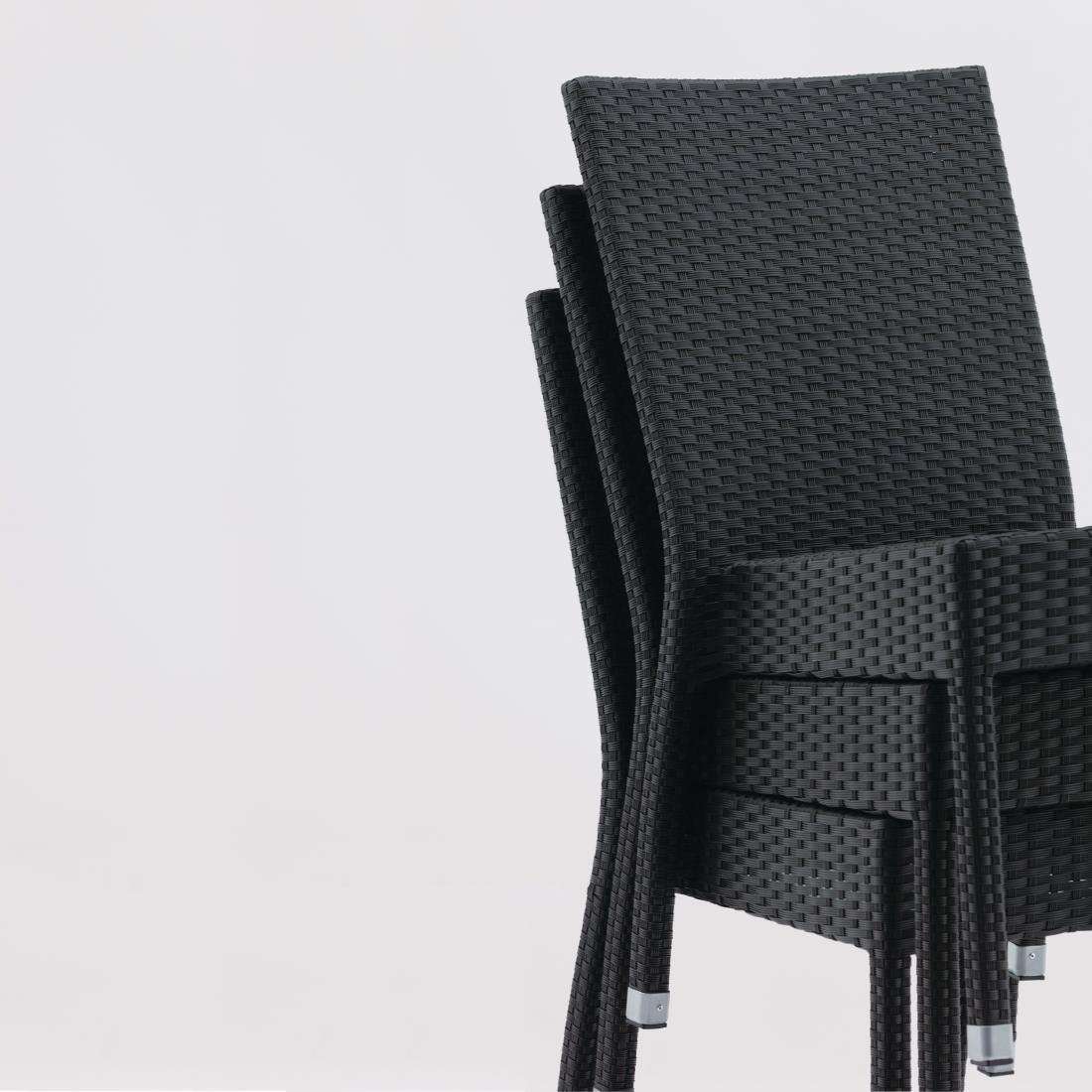 Bolero Wicker Side Chairs Charcoal (Pack of 4) - CF159