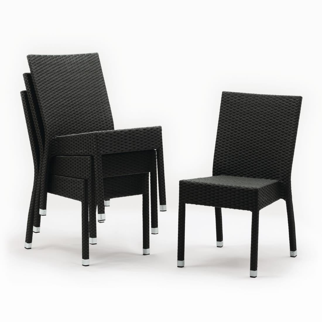 Bolero Wicker Side Chairs Charcoal (Pack of 4) - CF159