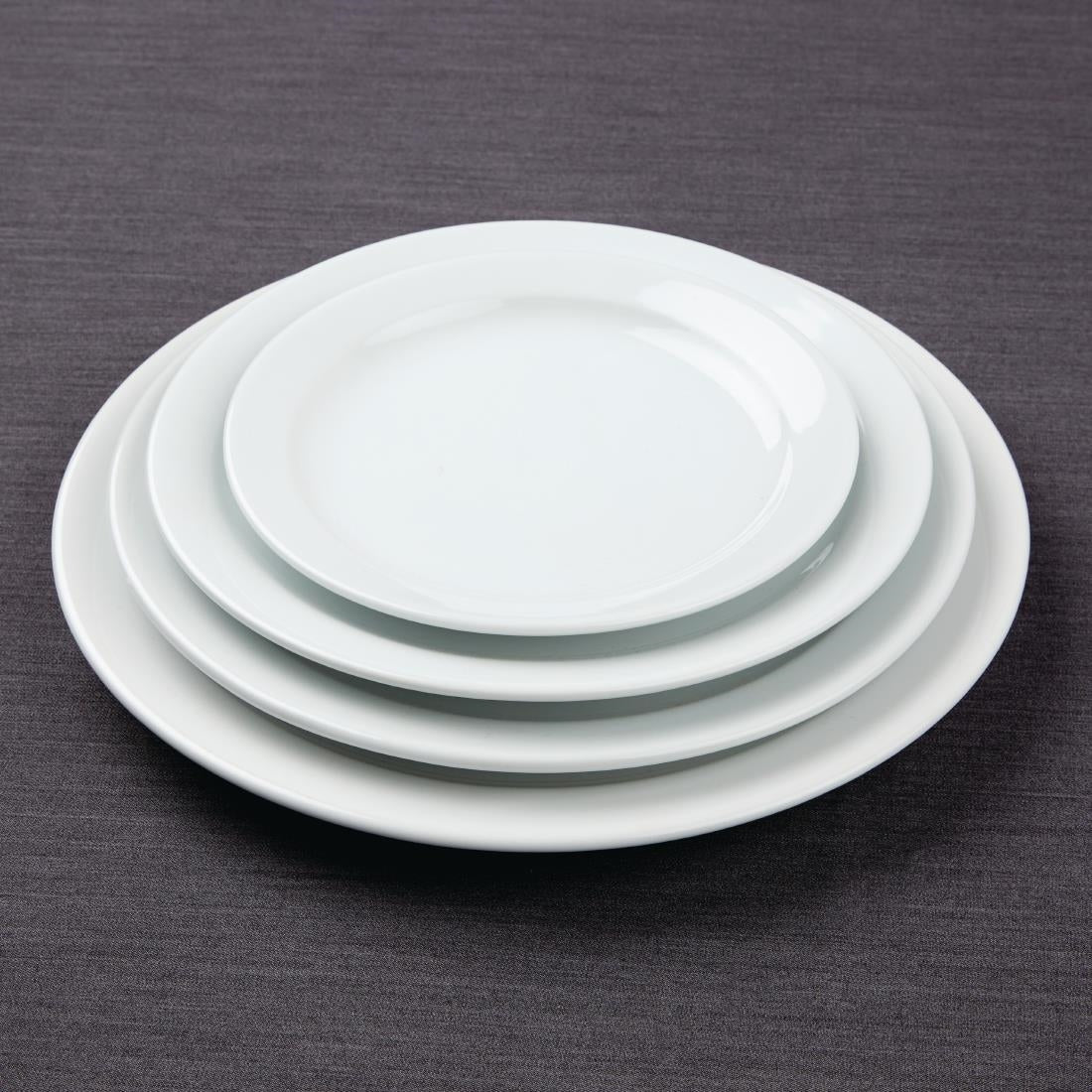 Bulk Buy Olympia Athena Narrow Rimmed Plates 254mm (36 Pack) - S754