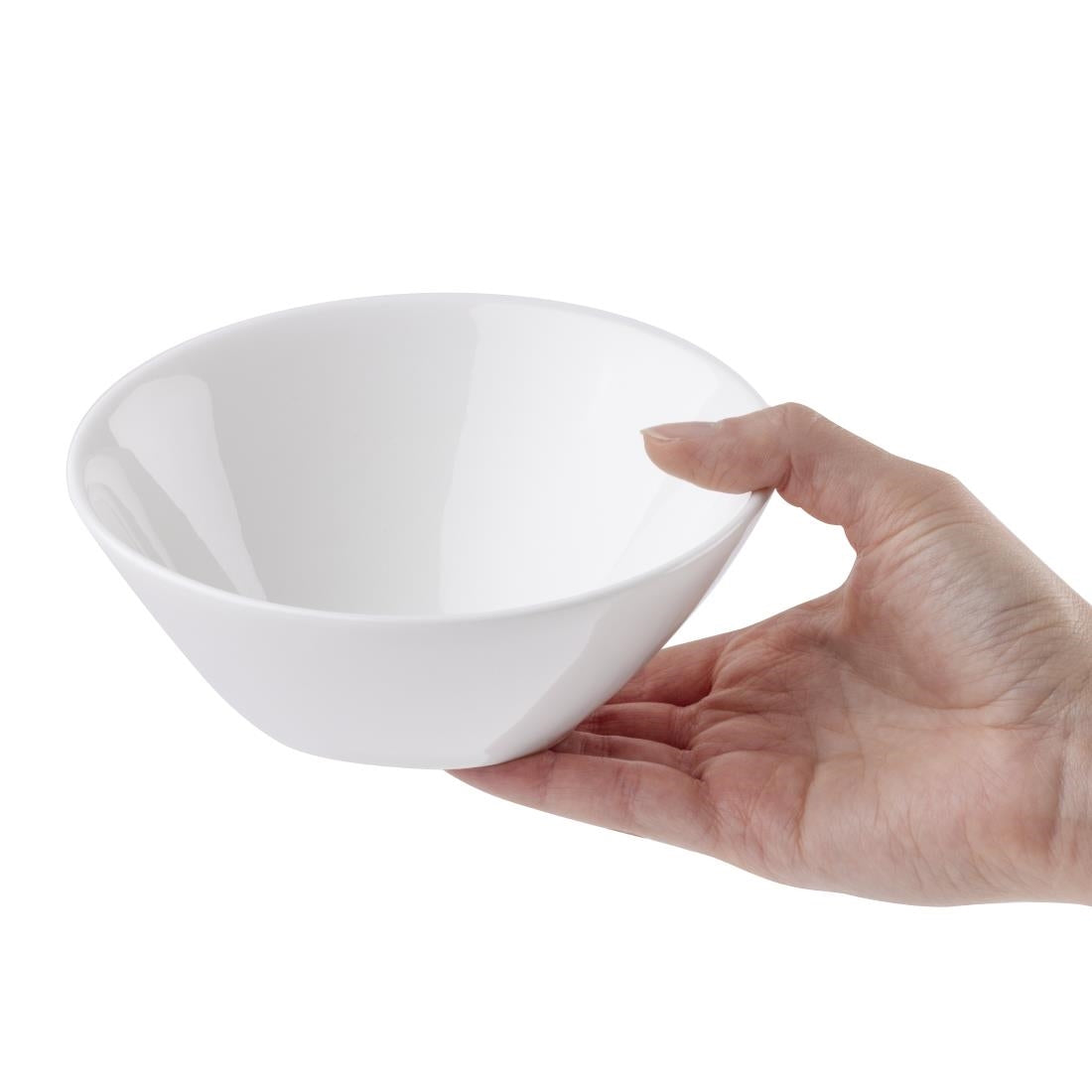 Olympia Lumina Oval Sloping Bowls White 148mm (6 Pack) - CF383