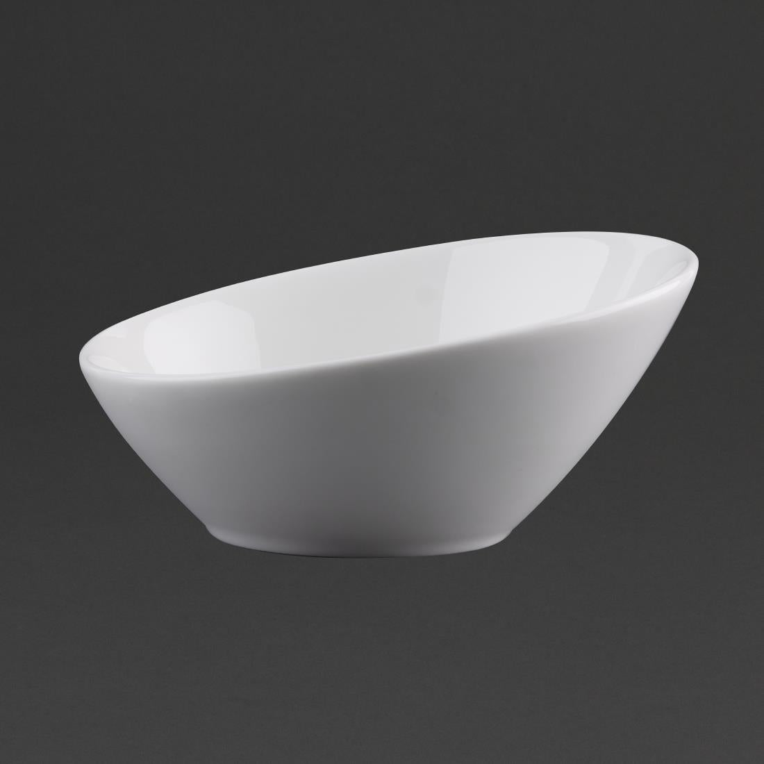 Olympia Lumina Oval Sloping Bowls White 148mm (6 Pack) - CF383