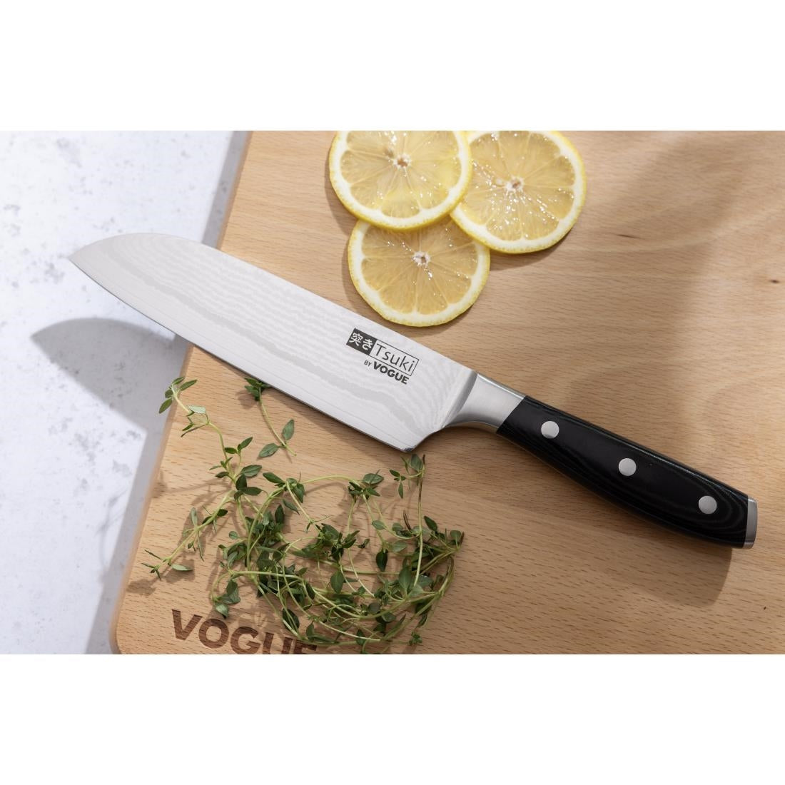 Vogue Tsuki Series 7 Santoku Knife Black 175mm - CF844