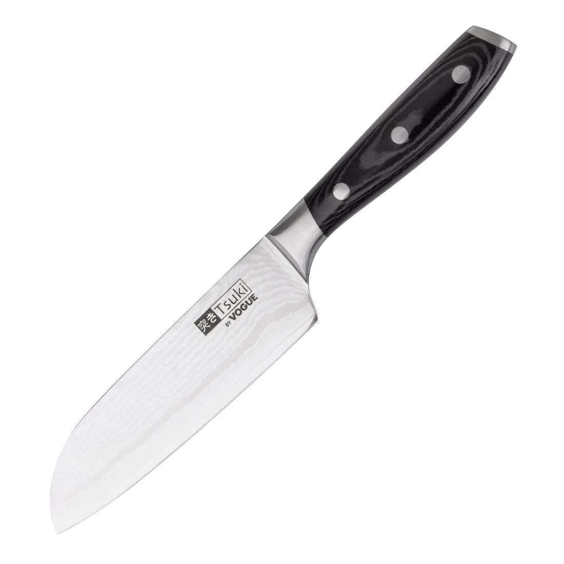 Vogue Tsuki Series 7 Santoku Knife Black 175mm - CF844